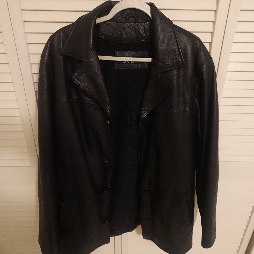 Guess   small Black leather Jacket. Women
